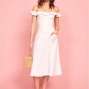 Reformation Strapless White Dress